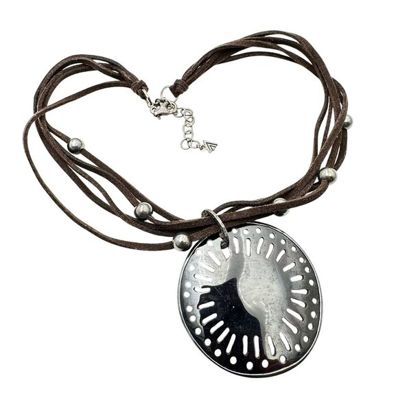 Silpada Pendant Necklace Sterling Silver Brown Shell N1433 - Picture 1 of 3